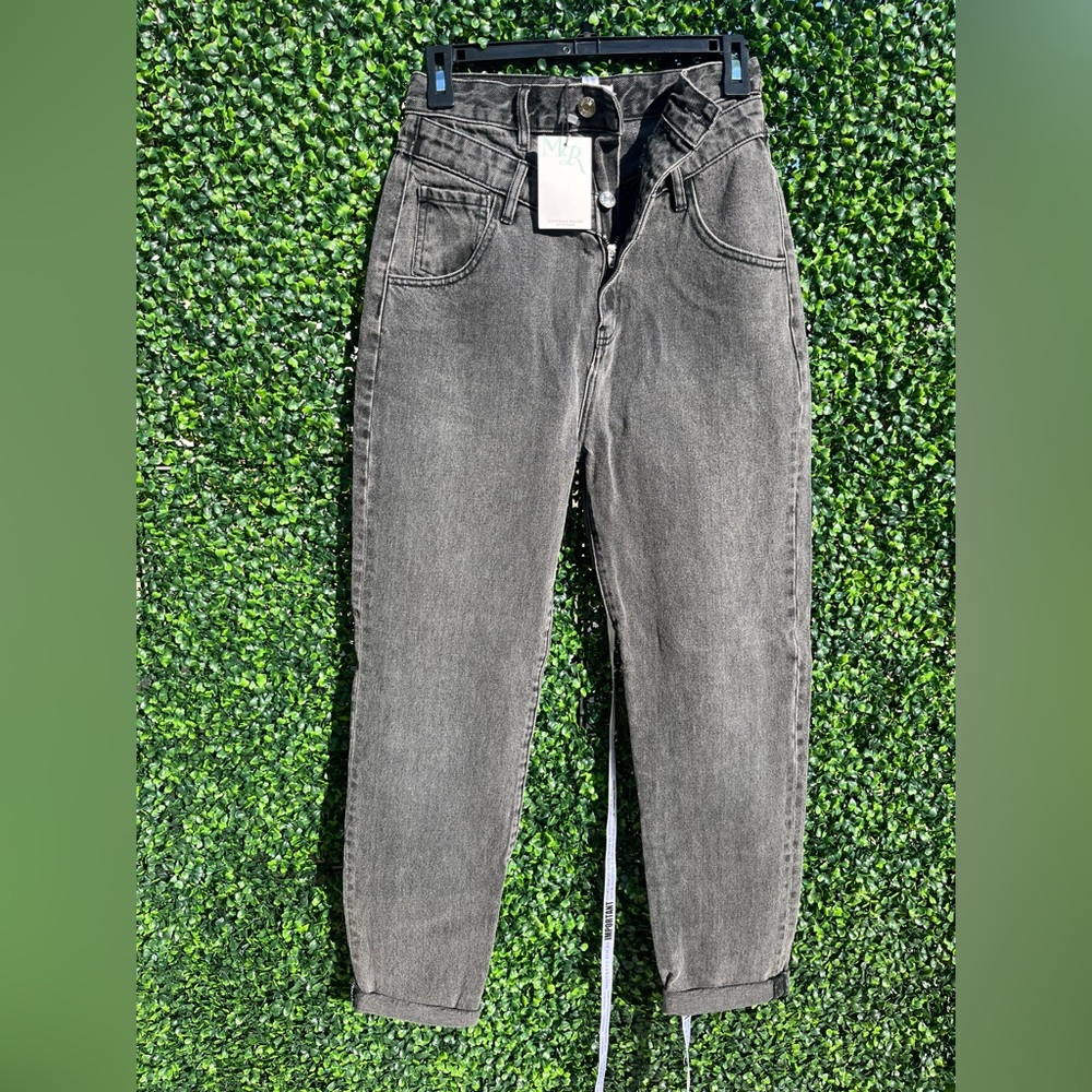 ‘Dusk' Black Double Waistband Jeans